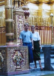 Bill and Ashley in a temple