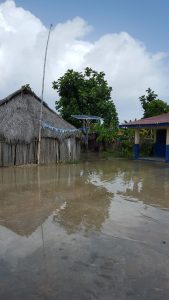 Sea level rise in the village.